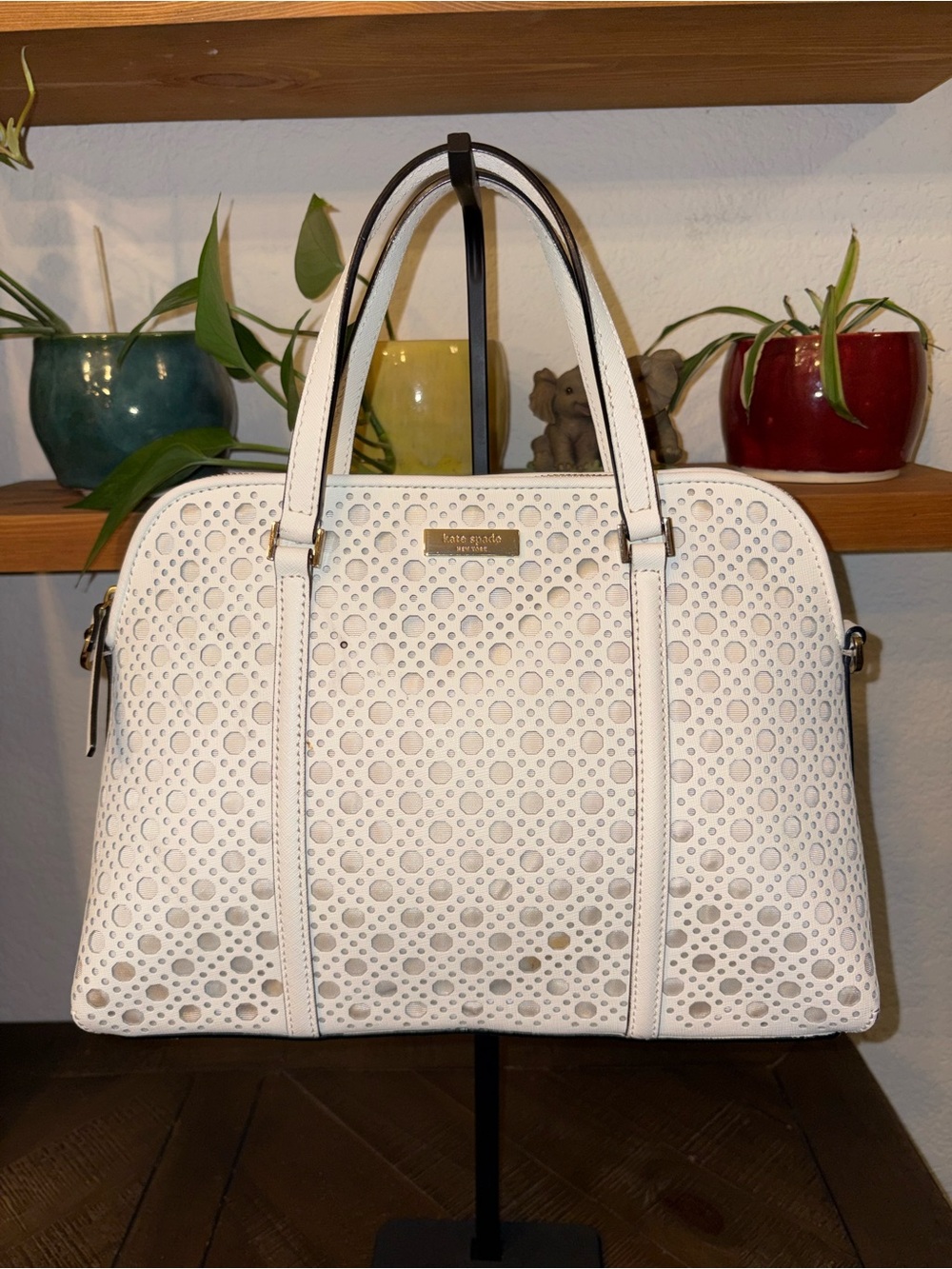 ✨ Kate Spade New York Perforated Satchel | Ivory | NWOT